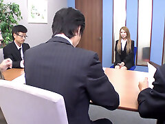 After the job interview, a Japanese destiny moore gets fucked by her boss