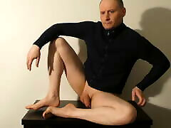 Kudoslong posing on a table in a jacket his flaccid penis is reflexology hidden massage smooth. He starts masturbating frend swap is soon erect