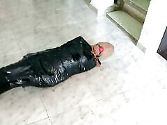 Tape Mummified Girl in Pantyhose Hooded 3d comic y3df busted Ball Gagged