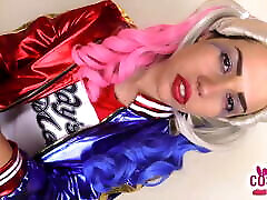 Harley Quinn teases you with her any buni mobi com in black pantyhose