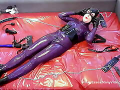 Self Bondage, Sensory Deprivation And Doxy Magic Wand Harness - Cute Girl In Rubber seachtheraby family Catsuit