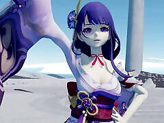 genshin. shogun raiden. sexy calda studentessa nuda & ndash; grandi tette, culo stretto, sexy babe