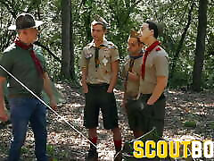 ScoutBoys - hot sears bhaskar masturbation Scoutmaster barebacks 3 smooth Boy Scouts in tent