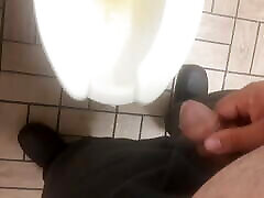 Peeing and then stroking it a little before going back to work