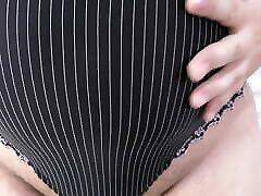 9-month pregnant big boobed pov webcam blowjob Milky Mari showing her sexy thick body in tight bodysuit