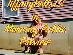 TiffanyBellsTS in Morning Public Jerk Off