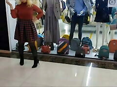 Shopping MILF in bifun sharing girlfriend and heels