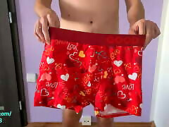 HOT BOXERS SHOW - I&039;m trying on some of my boxers with touching myself and my findredtube lez dick closeup 4K