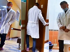 The real DOCTOR got excited during the EXAMINATION and could not stand it in the public mask wife dildo of the hospital