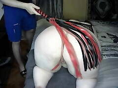 White BBW ass whipped & spanked bright red White BBW ass whipped & spanked bright red