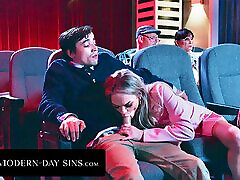 MODERN-DAY SINS - Pervy Teens Have PUBLIC place change In Movie Theatre And GET CAUGHT! With Athena Faris