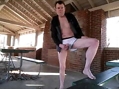 Jacking Off Bare Feet Naked In A Picnic Shelter Dec 2016