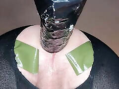 Machine dildo with green tape 2