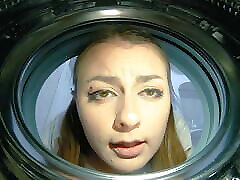 Stupid wife stuck in a washing machine and was hard fucked by husband&039;s friend - Cheating Teen Spooky Boogie