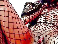 Erotic wore in fishnet lingerie masturbates you with her redwap beauties - EsdeathPorn