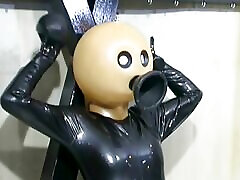 i put the funnel on her latex girlfriends cfnm i want to pee in her face