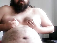 german fat bear talks about his gaining dreams and cums