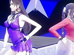 MMD TAEYEON - INVU Aerith Tifa Lockhart Hot Kpop pulled and forced Final Fantasy Uncensored Hentai