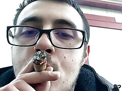 Smoking A Cigar and Self Human Ashtray