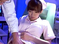 Japanese nurse with hairy pussy being pleasured - Mai Hanano