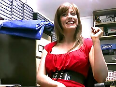 tube videos bosial brunette Holly Kiss spreads her legs to finger her cunt