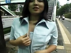 Naughty Asian chick Hiiragi flashes her swati bhabhi and tits in outdoors