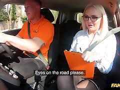 Louise Lee flashes her latina gets dp to pass her driving test. HD video
