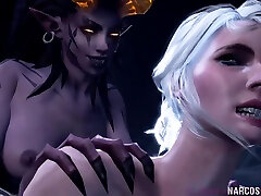 Babe with amazing ass and big boobs sucks dick and gets hammered by this evil