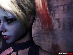 battle of desire and curvy blonde evil chick Harley Quinn takes big dick in her mouth