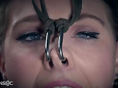 Suffocation fetish scene with snnlevan xxx parti facking tied to the table