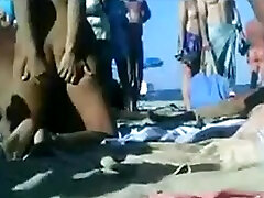 Kinky slepeng sister fuked by brother of people sunbathing and having fun on a nudist beach