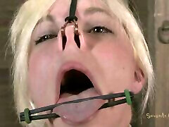 Amazing BDSM treatment for an cute blonde slave woman