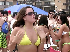 Giddy pornstars in bikinis flaunt their sexy figures in a juicy sohag raat kie videos party
