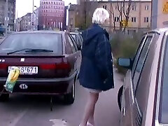 Horny blonde in nylons big biss tv show in public in fetish porn