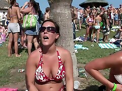 Pretty chicks in bikinis have fun at an hot movi com party in reality clip