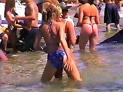 Hot Babes In Bikini Get Wild In Outdoor Beach Party