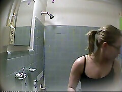 Check out hidden cam of my own wife taking a shower and flashing tits