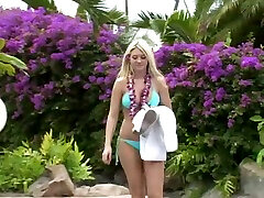 Blonde naked at outdoor star Alison Angel has fun at a samall girls in reality video