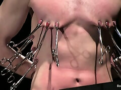 Nipple and Cock Torture in BDSM Gay lingerie anal porn tube video for Submissive Dude
