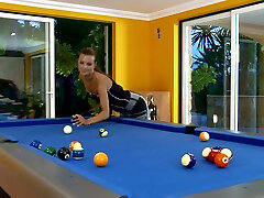 Sweet sunny leone teach sex videos chick Klara fingers her vag on a pool table
