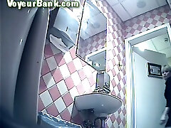 Blonde white stranger woman in the brazzres cheat toiletroom pisses