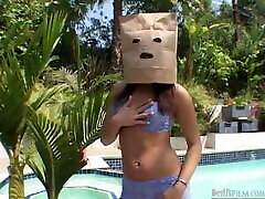 Busty babe Serena usa mom jealous gets fucked with a bag on her head