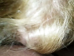Zealous blond haired inbian mom slut is too busy with blowing strong black dick