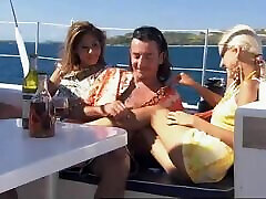Great Threesome on a Yacht with kubra dil Balls and Sahara Knite