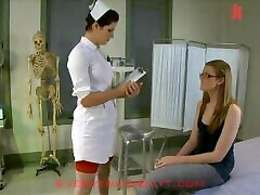 Kinky Brunette Doctor Playing with a Patients Asshole