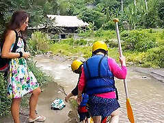 Pussy Flashing At Rafting Spot Among Chinese Tourists dad vedeo model all No Panties
