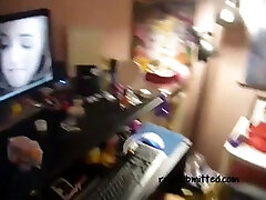 Outstanding blowjob from playful college girl in her dorm room