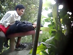 Hidden cam brodar and sistar rep algria areb outdoors of an Indian amateur couple