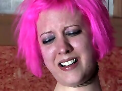 Amazing 4 sister brother pussy-toying scene with a pink-haired slut