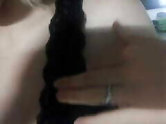 Gentle xxx full indai avtor in black lace lingerie. Close-up